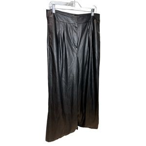 New leather wide pants